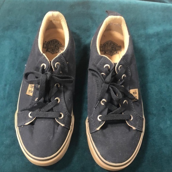 Harley Davidson size‎ 7 men’s/boys black canvas D105 - Picture 1 of 5